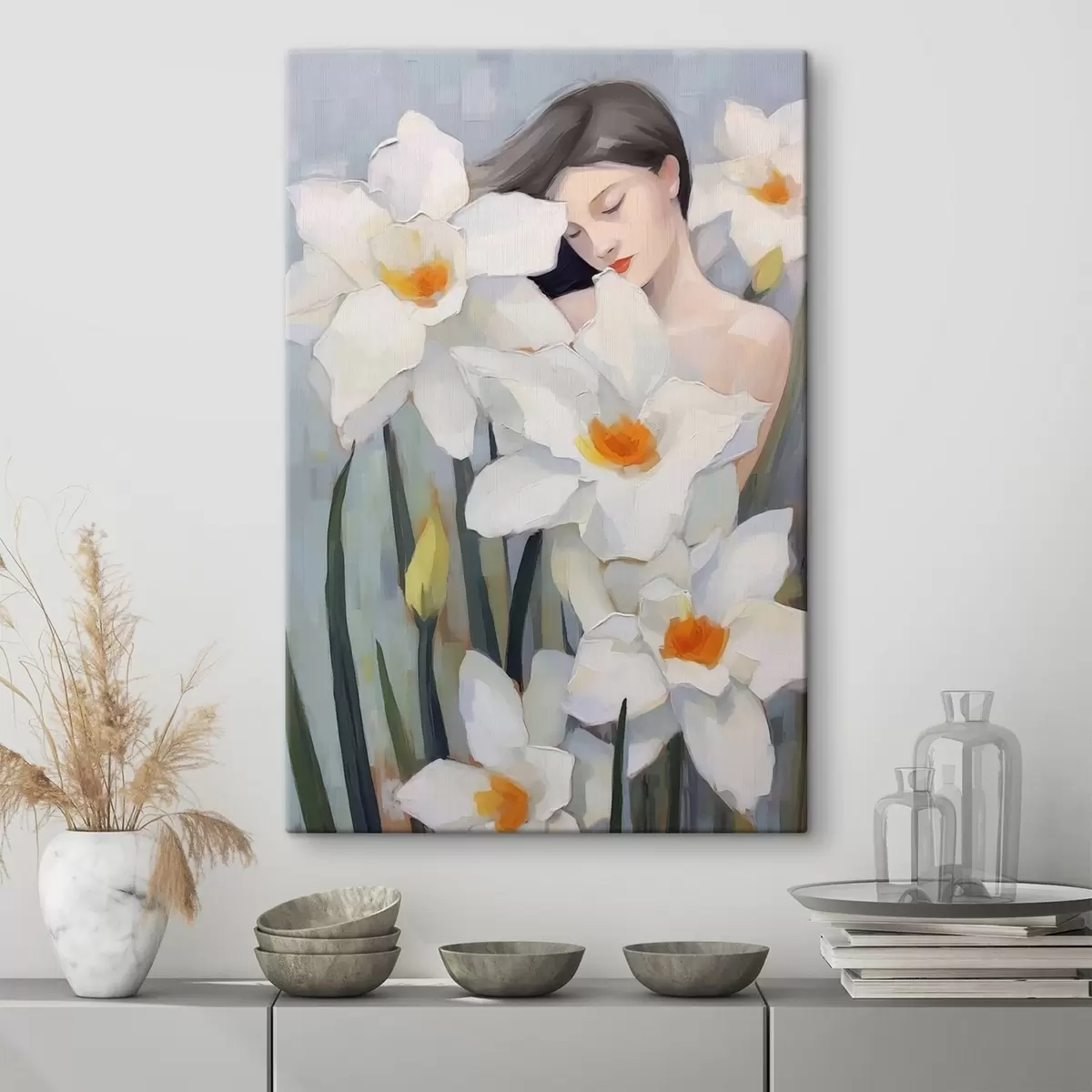 Pilt Tüdruk nartsissidega s44594