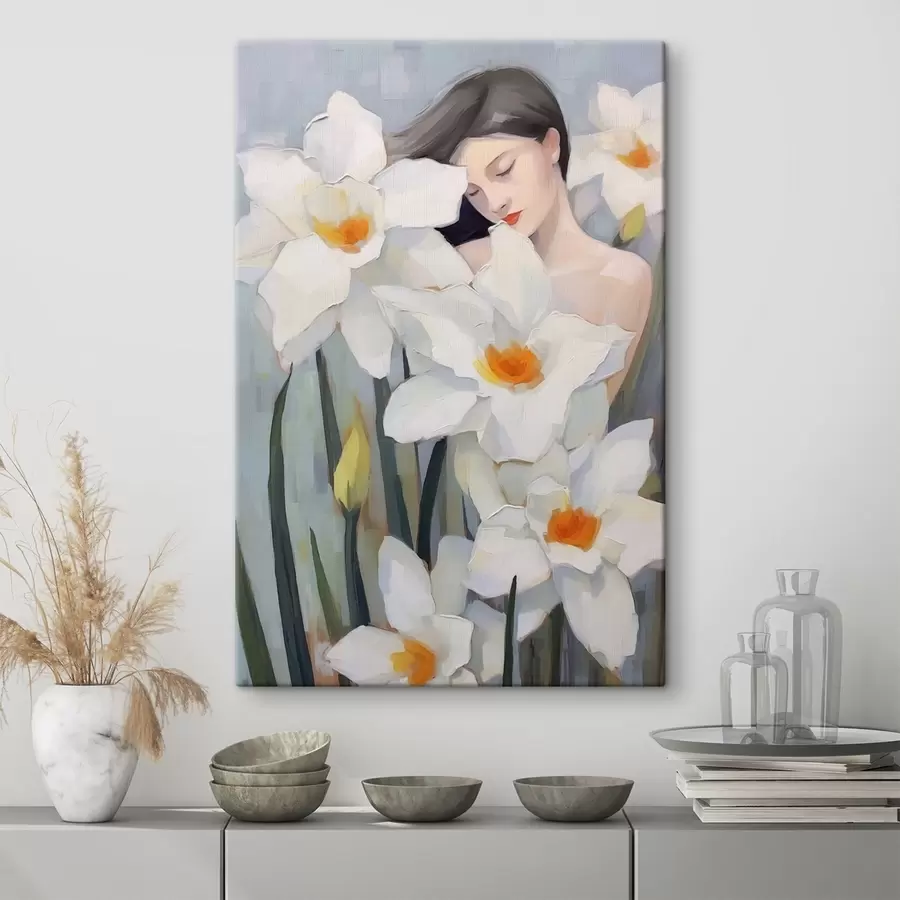 Pilt Tüdruk nartsissidega s44594