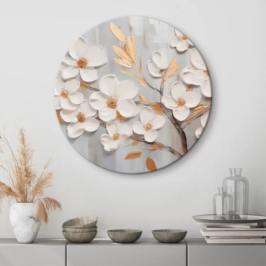 Pilt Valge lillede imitatsiooni maalimine r44586