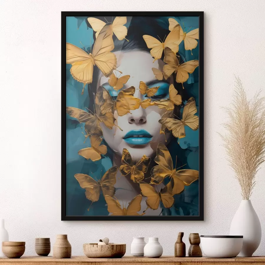 Fototapeedid Tüdruku portree liblikatega f44583