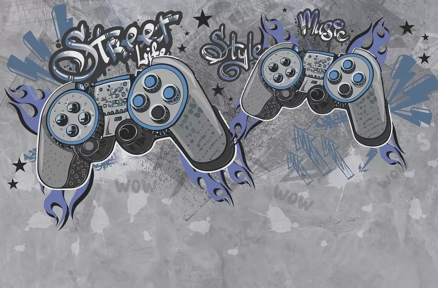 Fototapeedid Street art stiilis konsoolid grunge seinal w04054