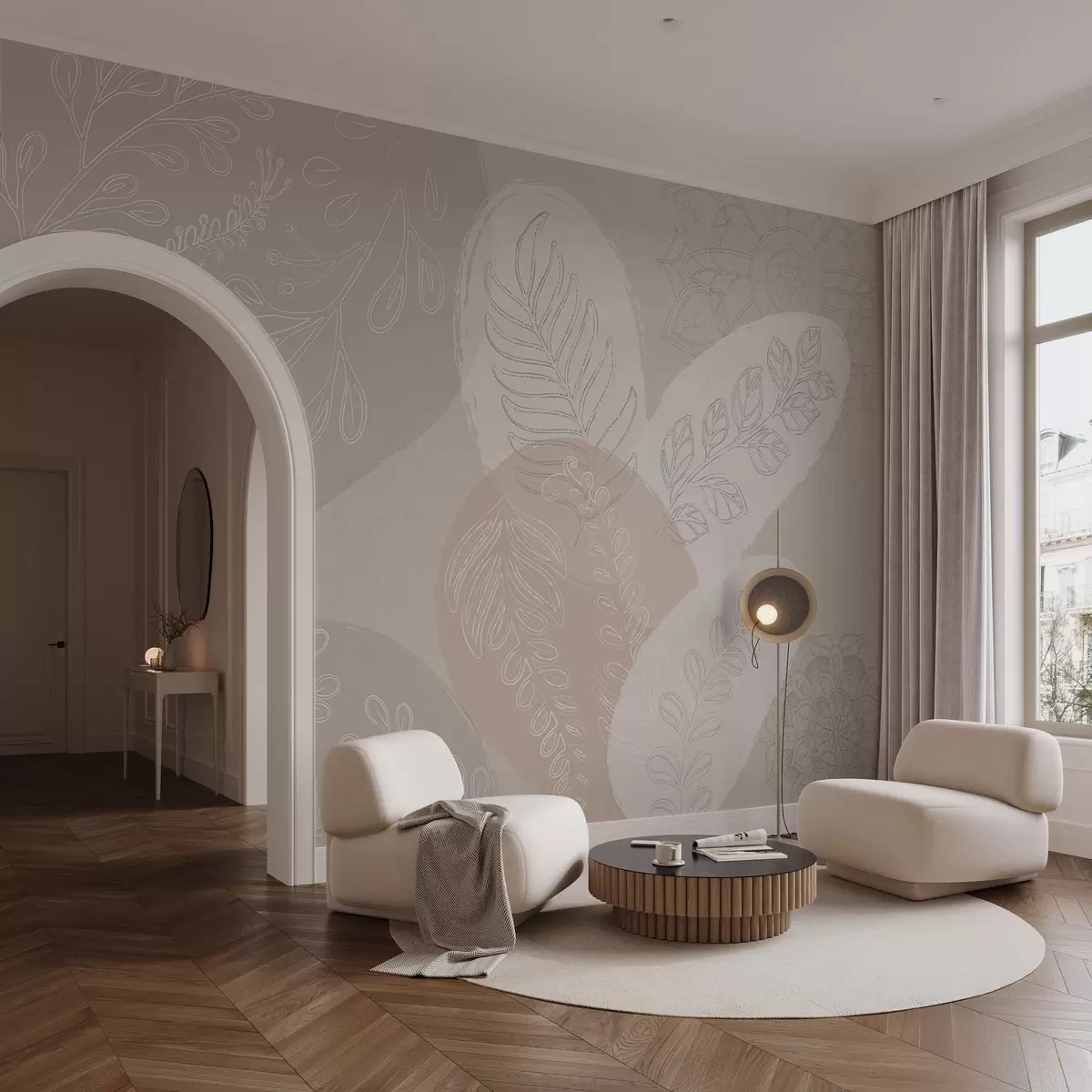 Fototapeedid Botaaniline vektorkujundus boho stiilis w04057