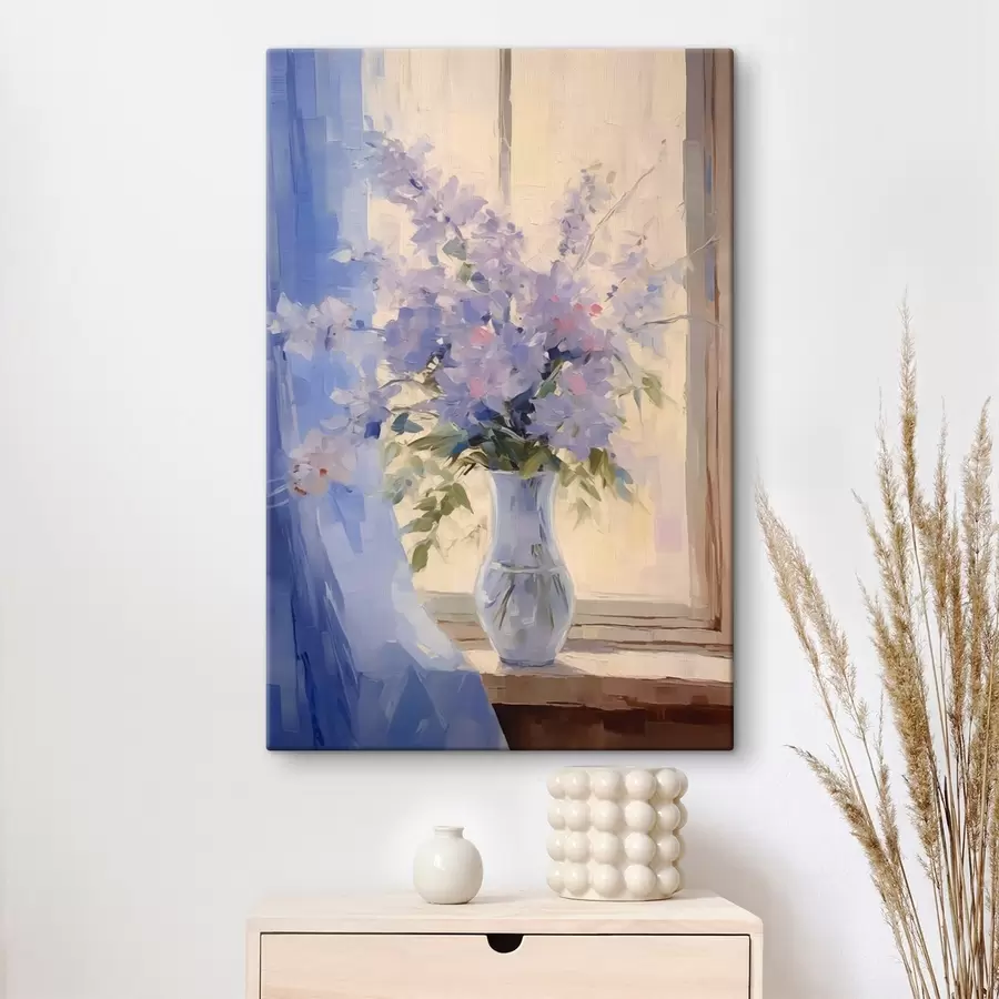 Pilt Õrnad lilled vaasis akna juures s44653