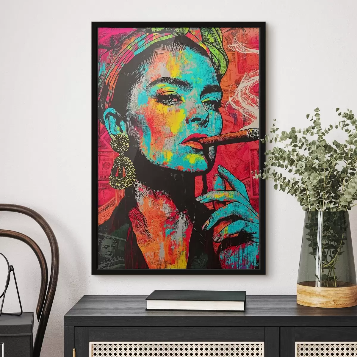 Plakat Tüdruk sigariga, pop art stiilis f44625