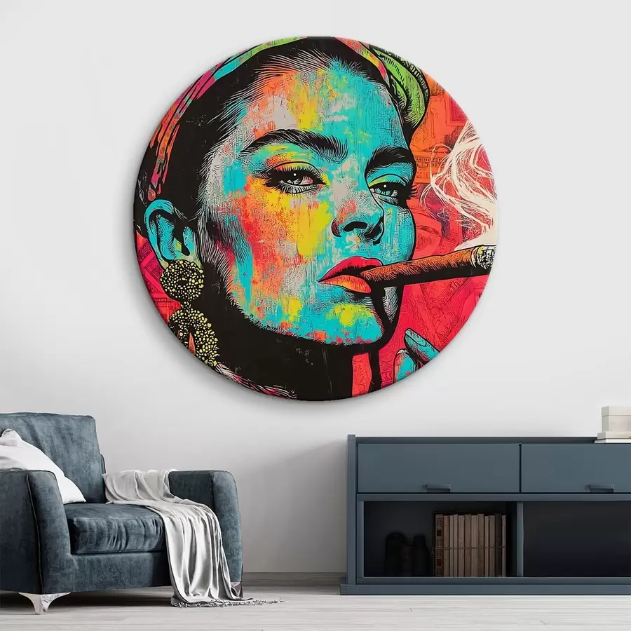 Pilt Tüdruk sigariga, pop art stiilis r44625