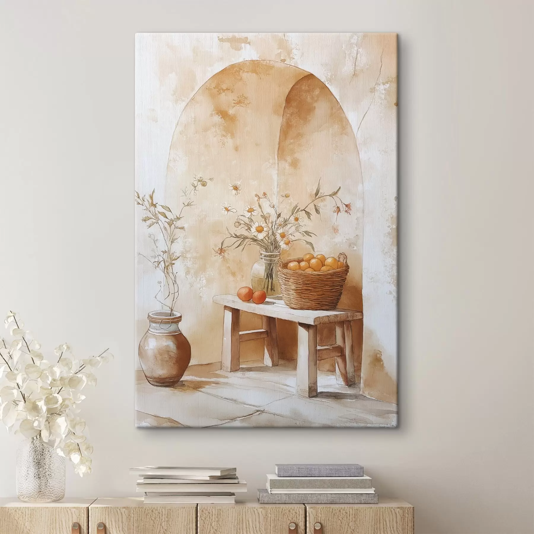 Fototapeedid Kaarisein koos antiikpurgi, kummelilillede ja apelsinikorviga  s44613