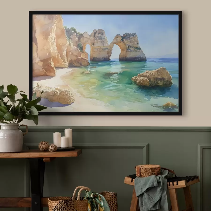 Fototapeedid Ookeani rand kaljurannaga, Portugal, suvi, akvamariine f44608