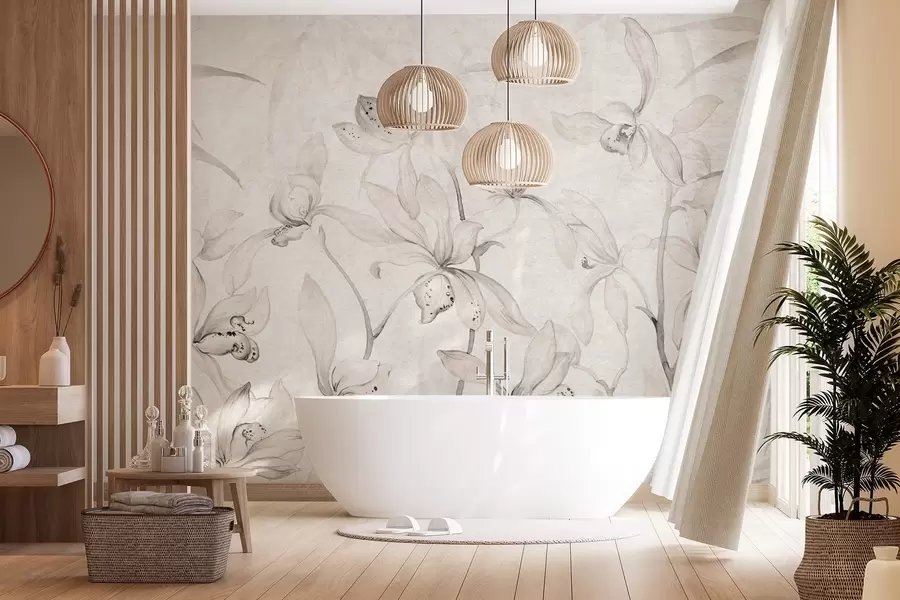 Fototapeedid Metsikud orhideed, beeži toonid w03933v1