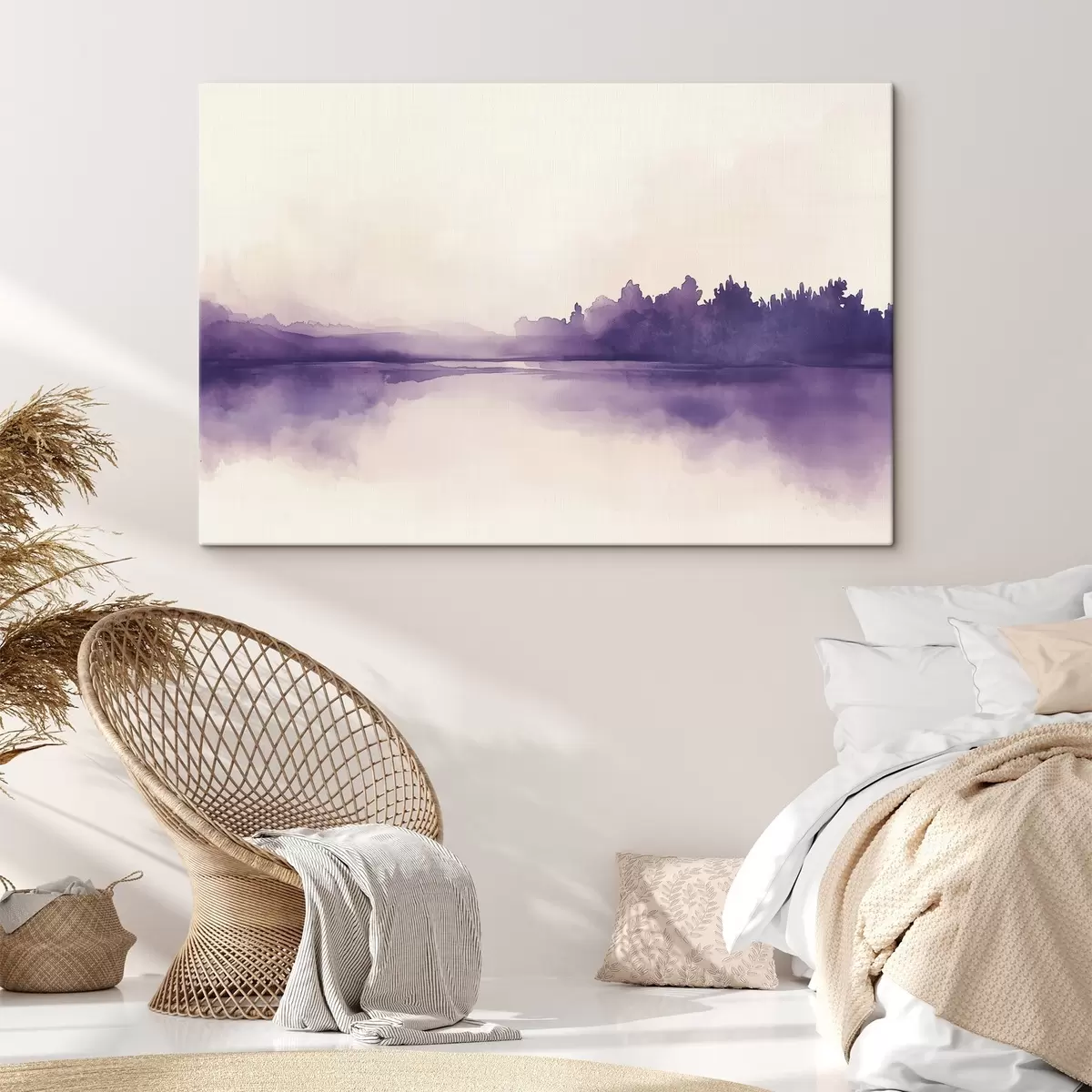 Pilt Akvarellvärvi värvi abstraktsioon lilla värviga s44504