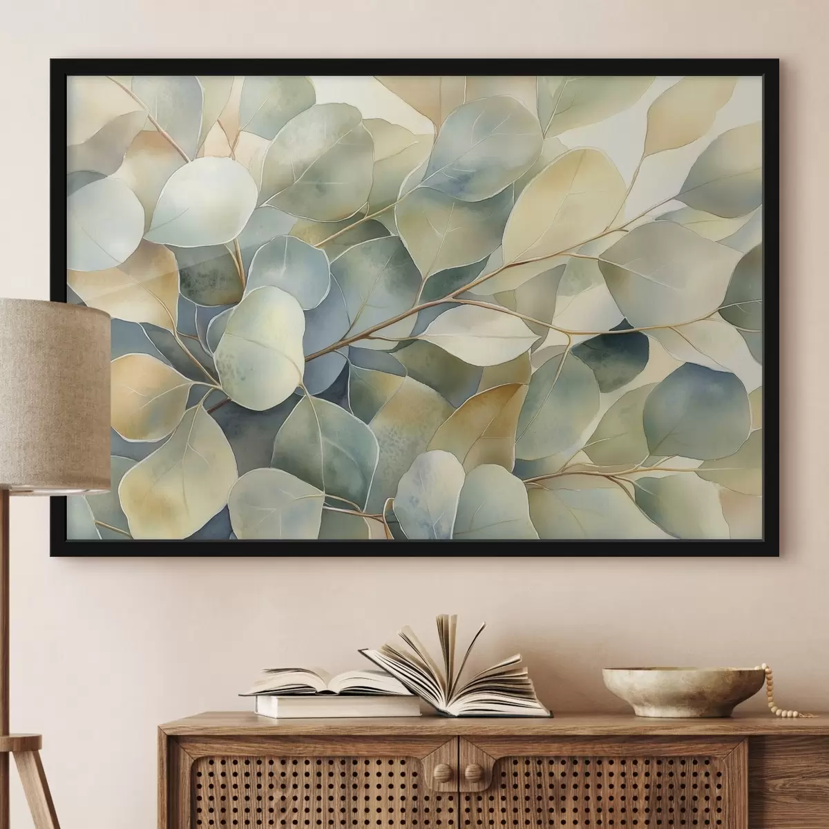 Plakat Eukalüpti lehed, akvarellstiil, loodus f44502