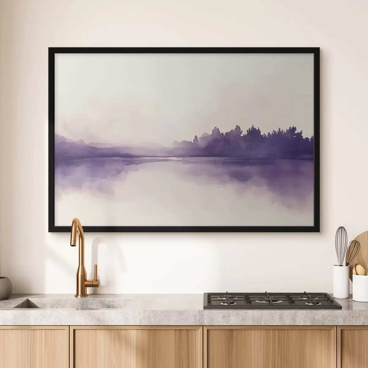 Plakat Akvarellvärvi värvi abstraktsioon lilla värviga f44504