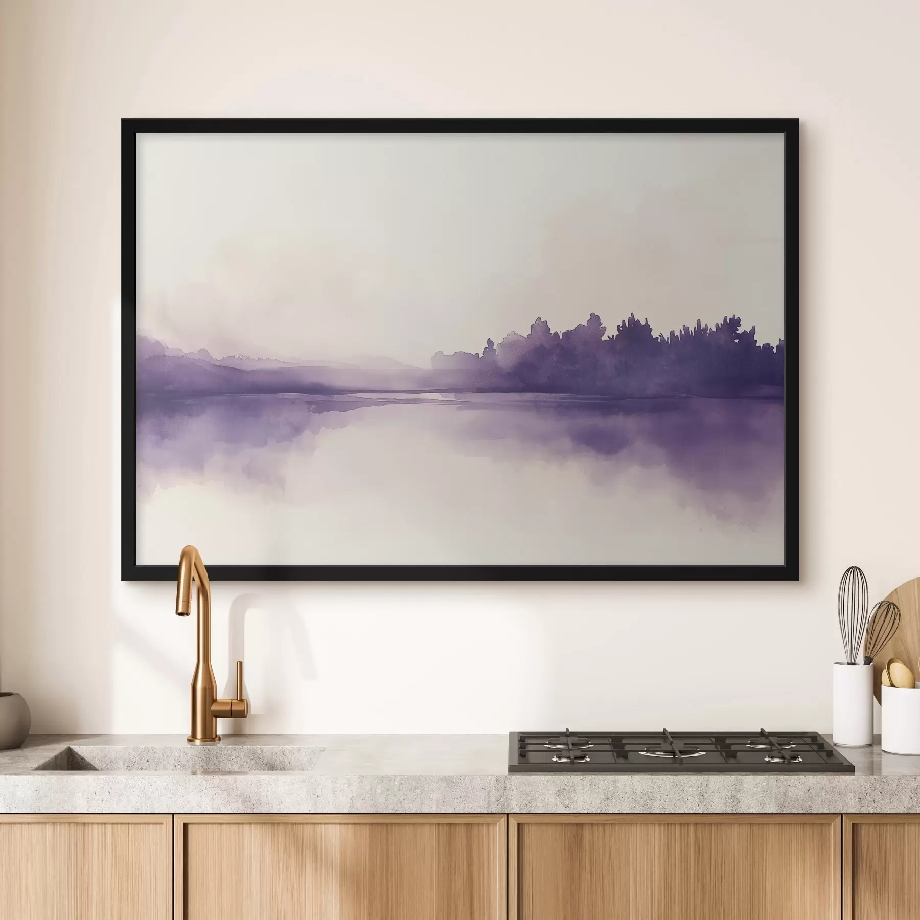 Fototapeedid Akvarellvärvi värvi abstraktsioon lilla värviga f44504