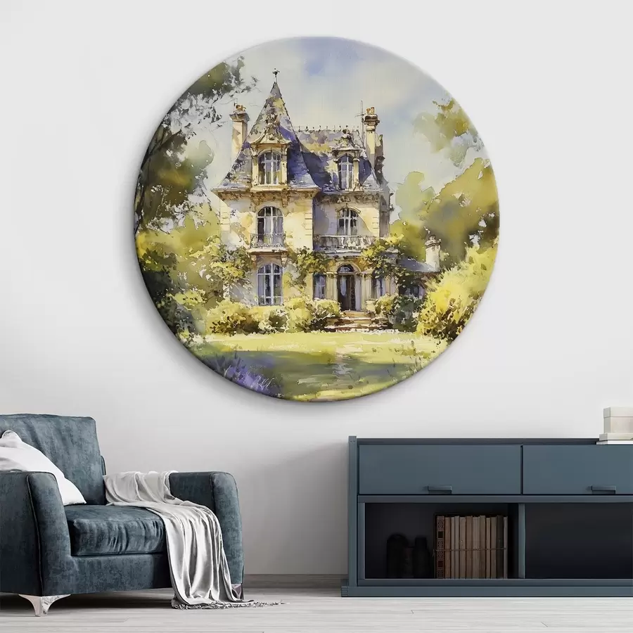 Pilt Prantsuse maamajas, akvarellstiilis, lavendlipõllud r44501