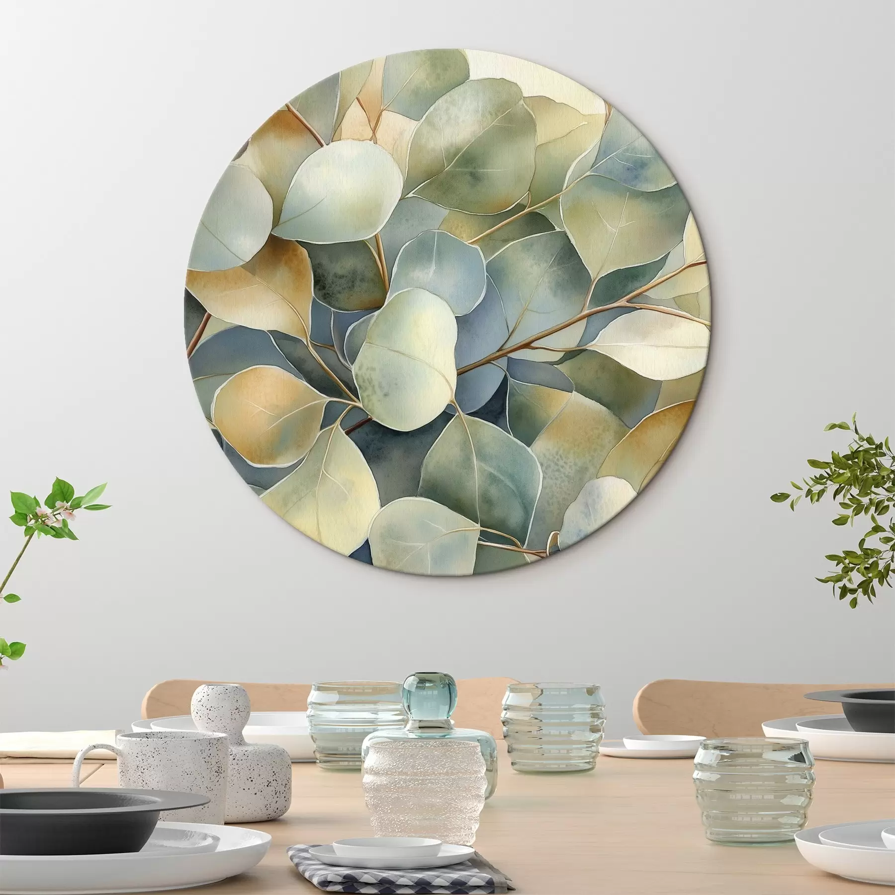 Pilt Eukalüpti lehed, akvarellstiil, loodus r44502