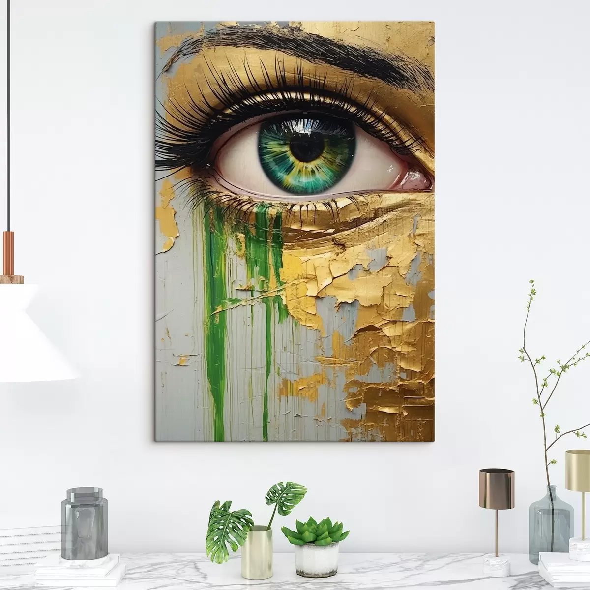 Pilt Roheline silm pragunenud värvi taustal s44690