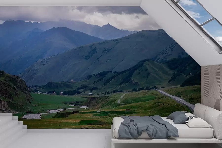 Fototapeedid Gruusia maastikud, mäed, teekond, realism w04097