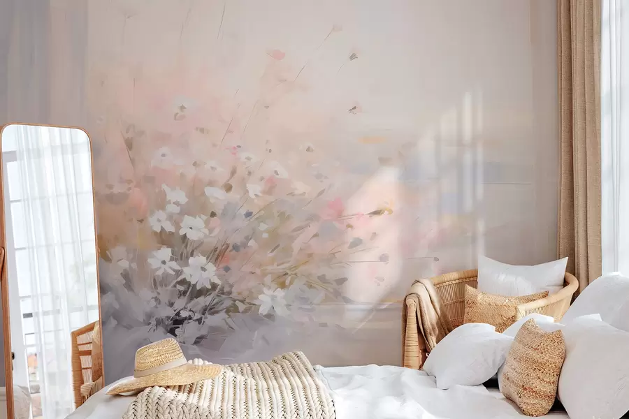 Fototapeedid Lillekimp akna juures imitatsiooni maalimine w04101