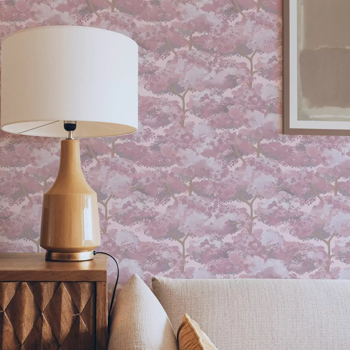 Tapeet Sügavsinine maastik koos puudega öistes toonides a00170v4