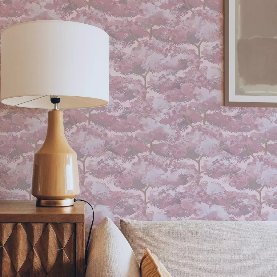 Fototapeedid Sügavsinine maastik koos puudega öistes toonides a00170v4