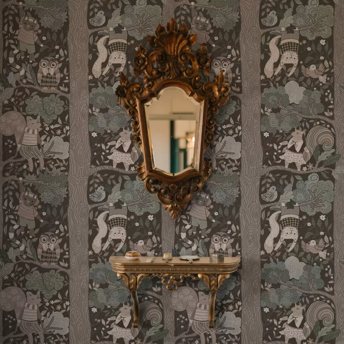 Tapeet Käsitsi joonistatud graafiline joonistus loodusest etnostiilis a00173