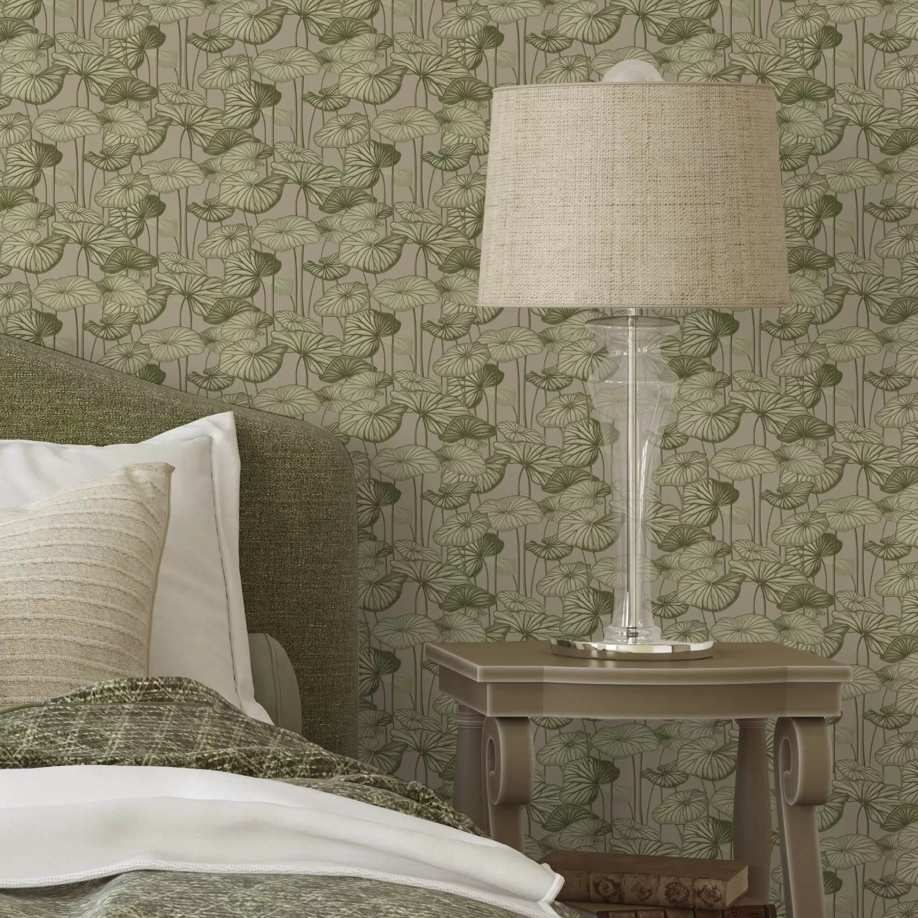 Fototapeedid Graafilised lootoslehed retro stiilis beežil taustal a00188