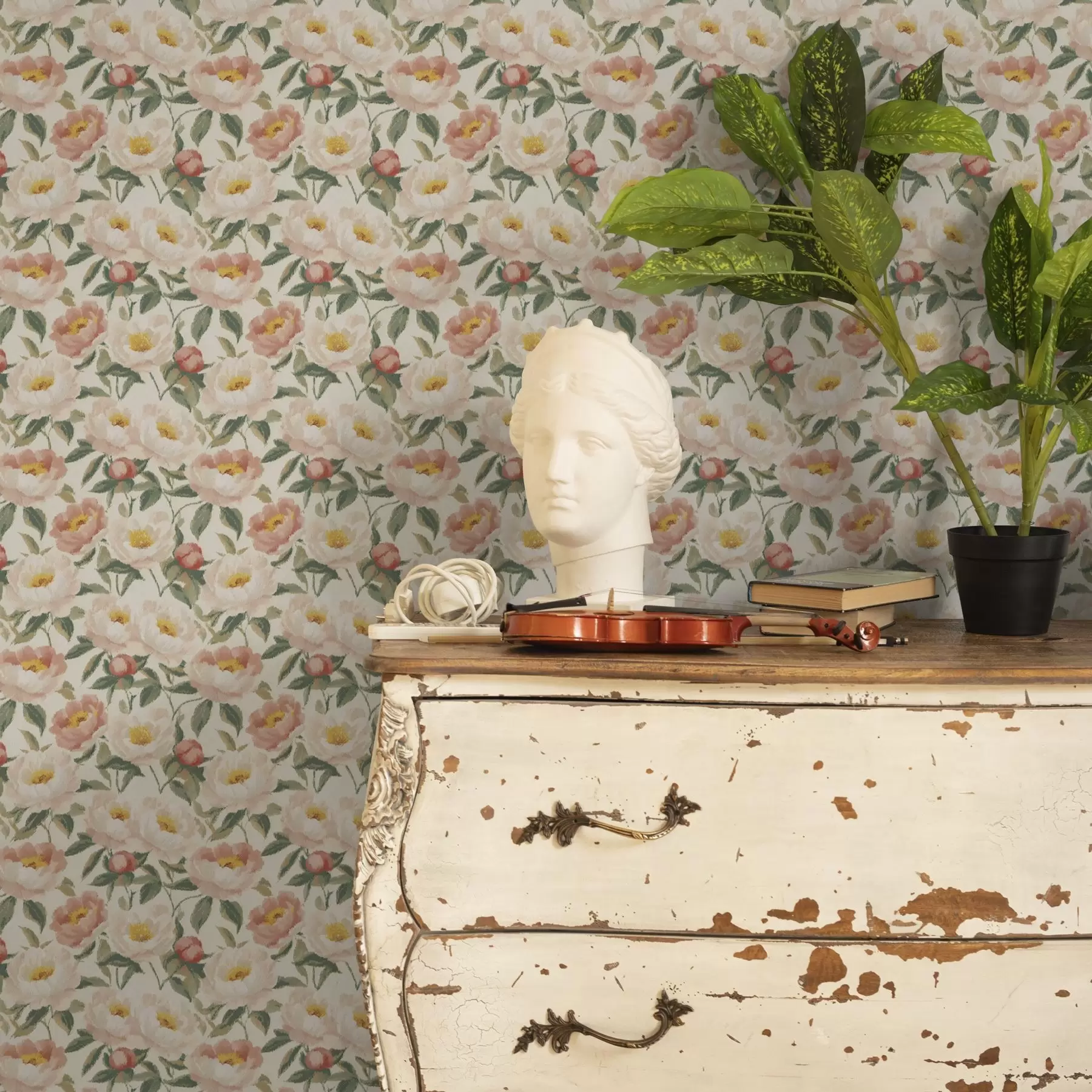 Fototapeedid Vesivärvidega ploomid heledates värvides retro stiilis a00193