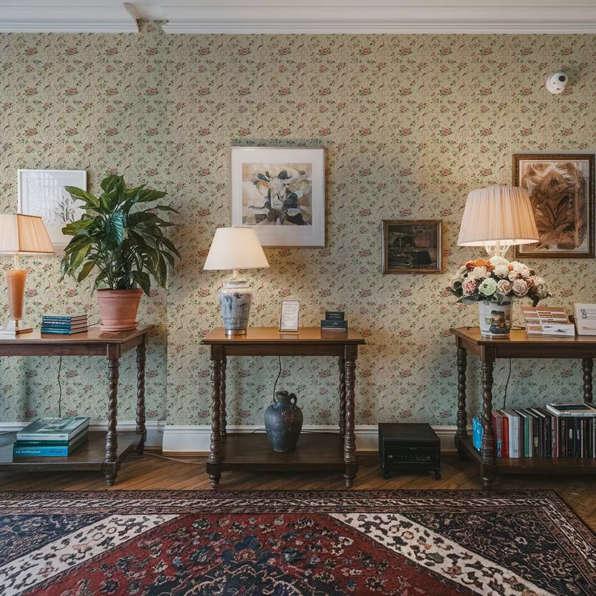 Tapeet Pastellroosad roosad ja linnud shabby chic stiilis a00201