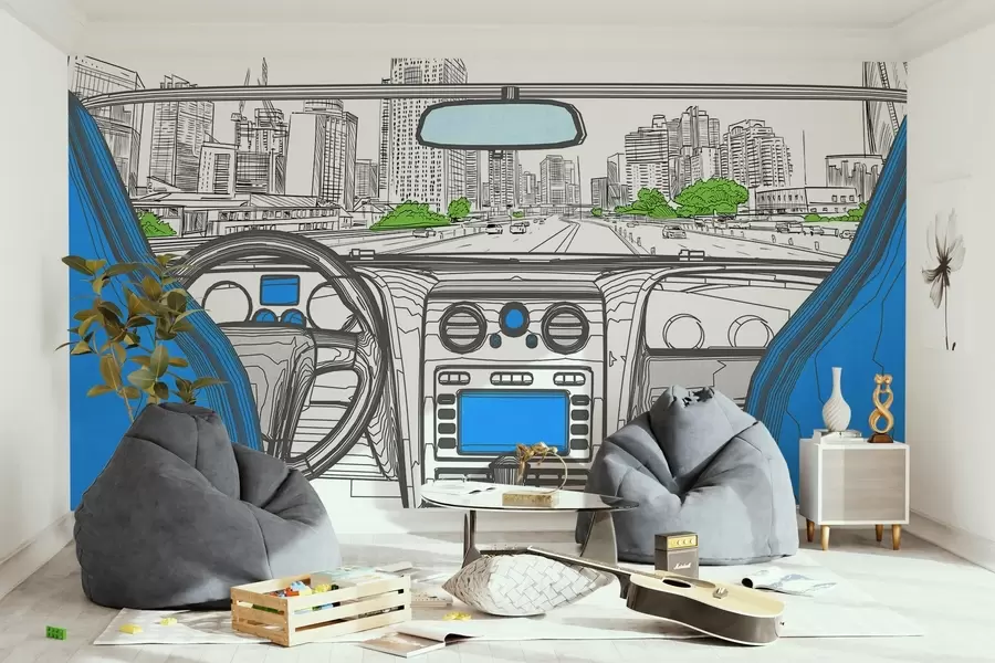 Fototapeedid Kontuurvaade autost w04109v1