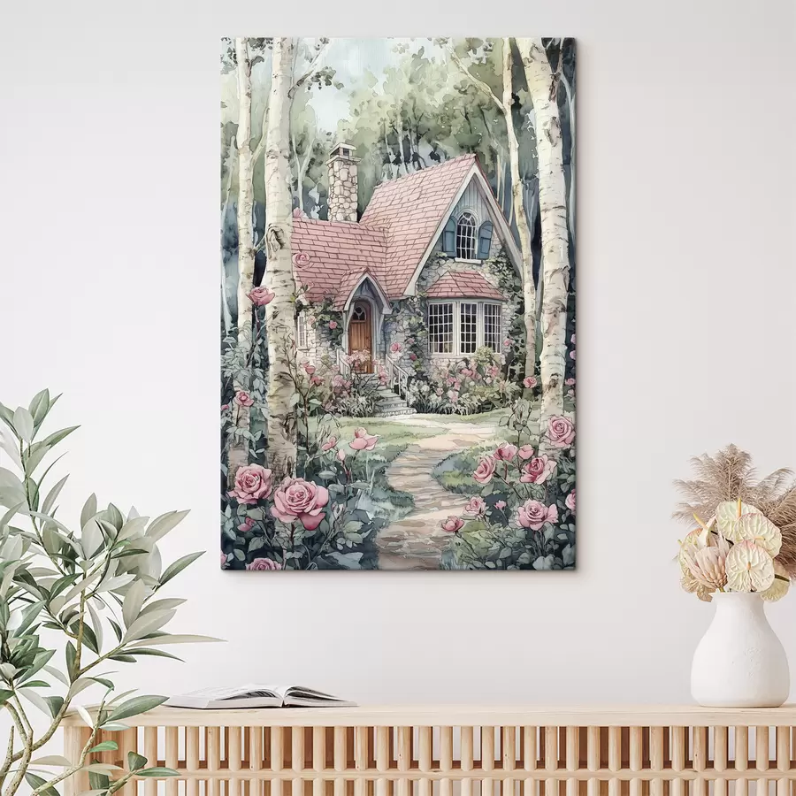 Pilt Kaunis maja kaskede, rooside aias s44721