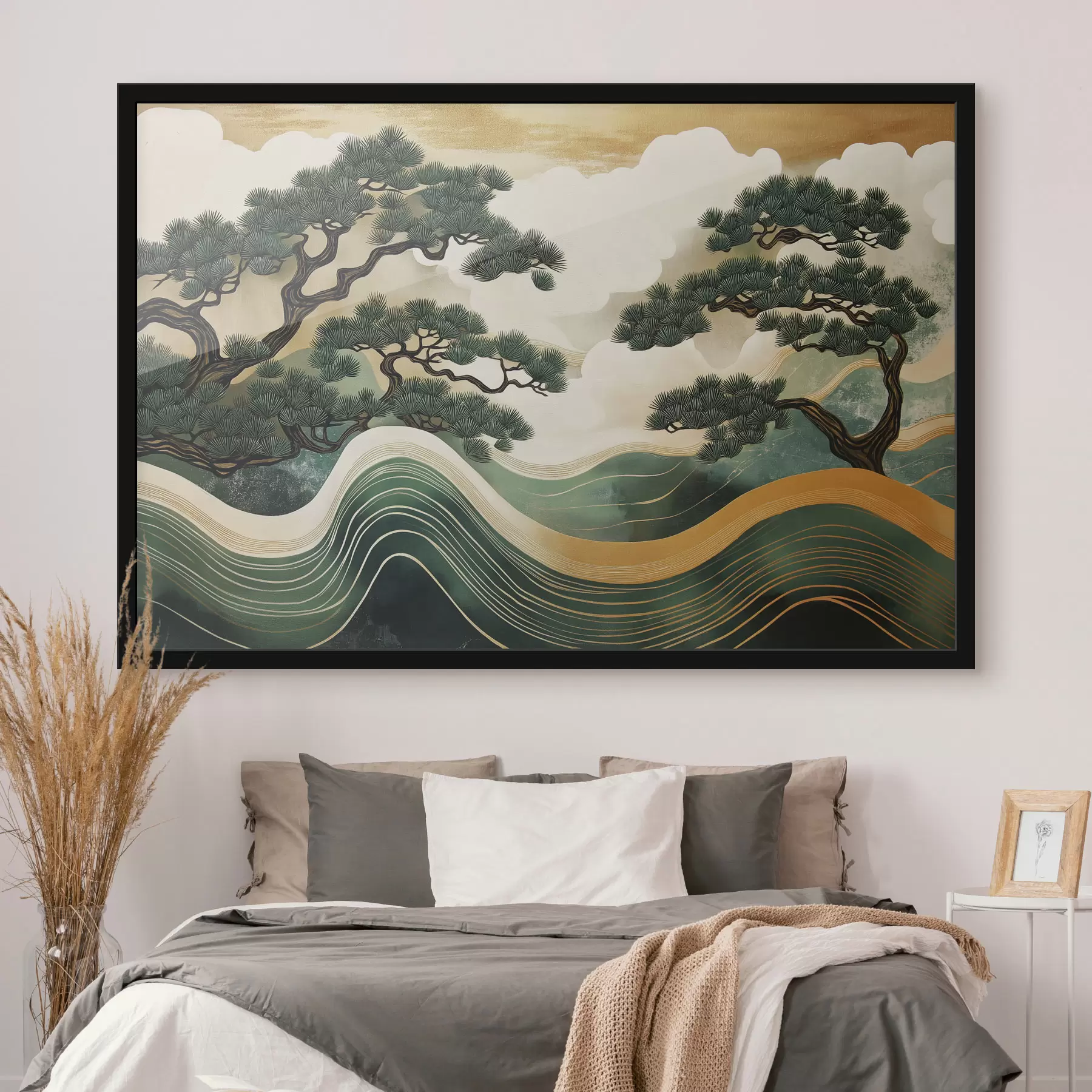 Fototapeedid Abstraktsed maastikud mändidega, hiina stiilis f44720