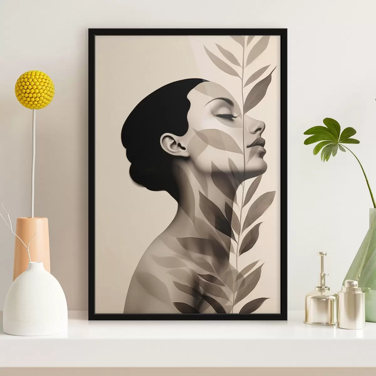 Plakat Naise profiil lillemustriga f44725