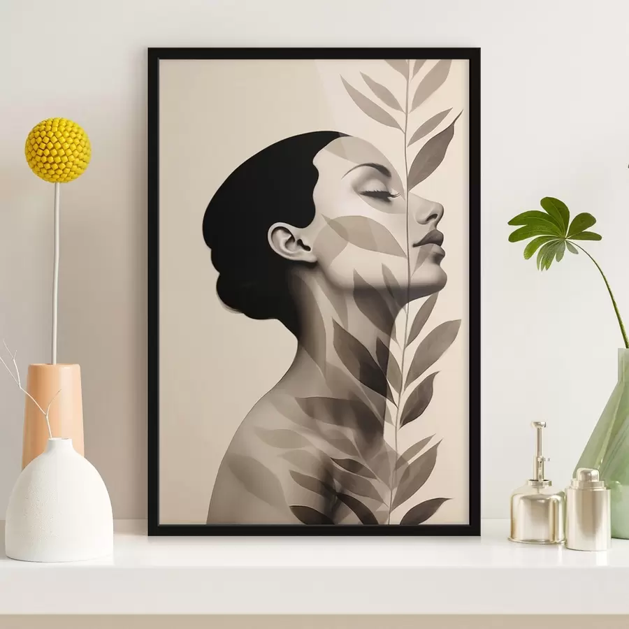 Fototapeedid Naise profiil lillemustriga f44725