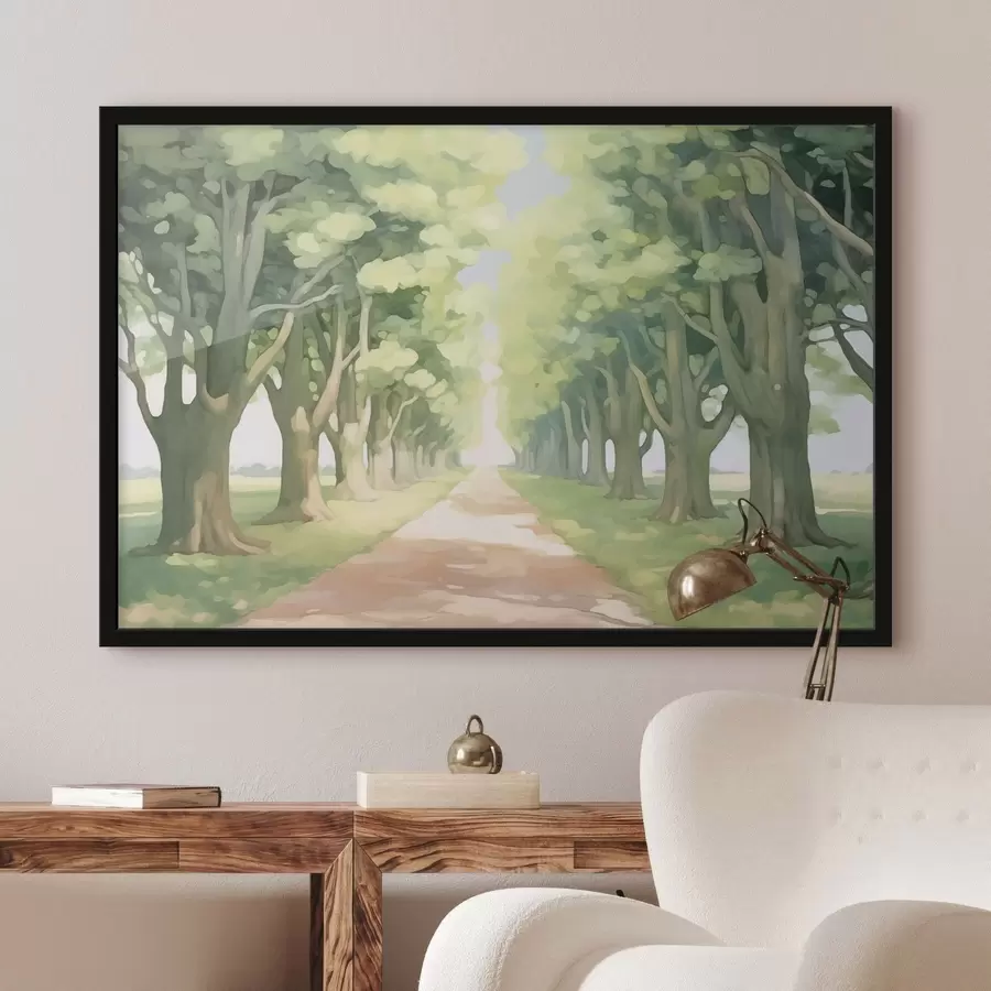 Fototapeedid Puude allee tee ääres f44727