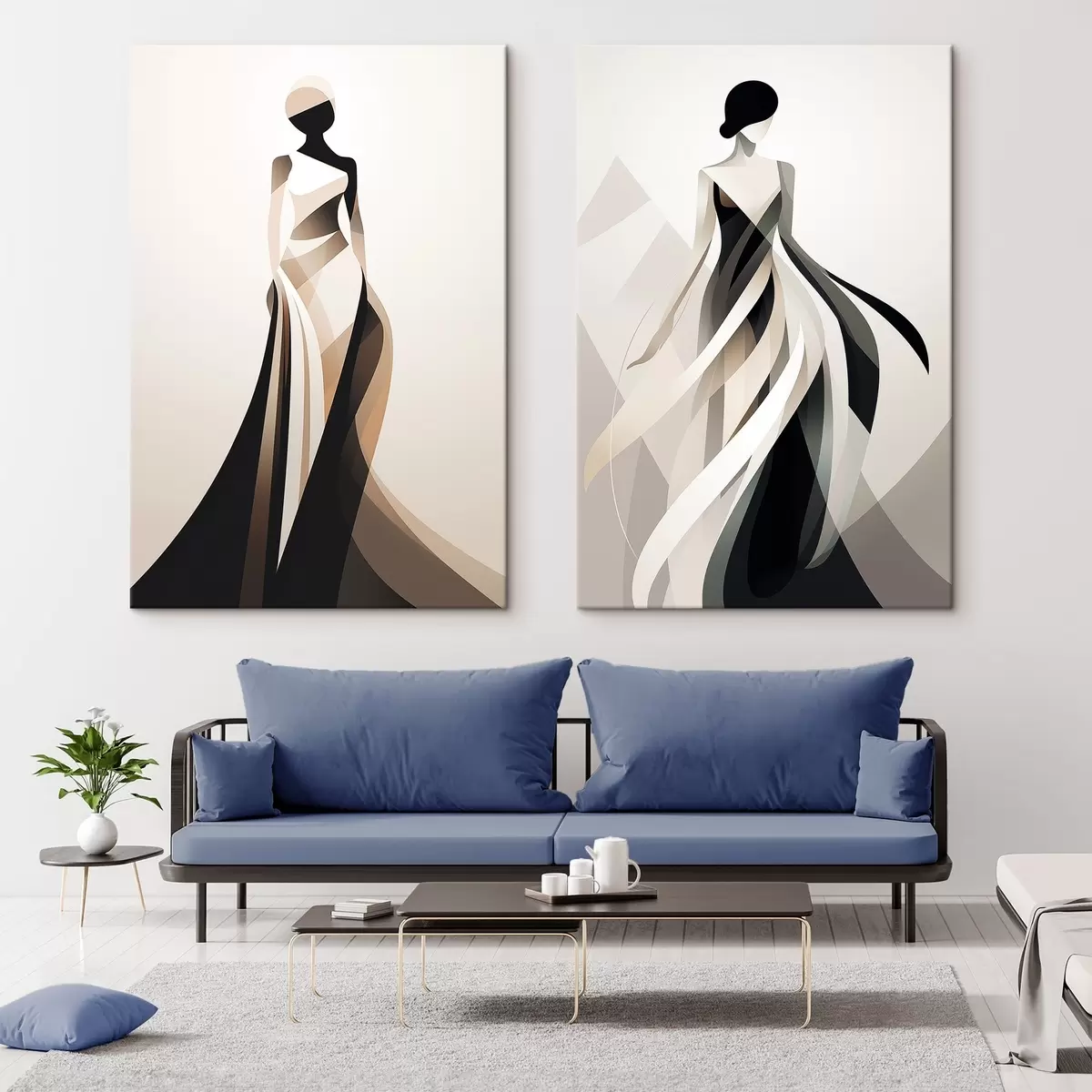 Pilt Siluettkompositsioon heledates ja tumedates toonides m00465