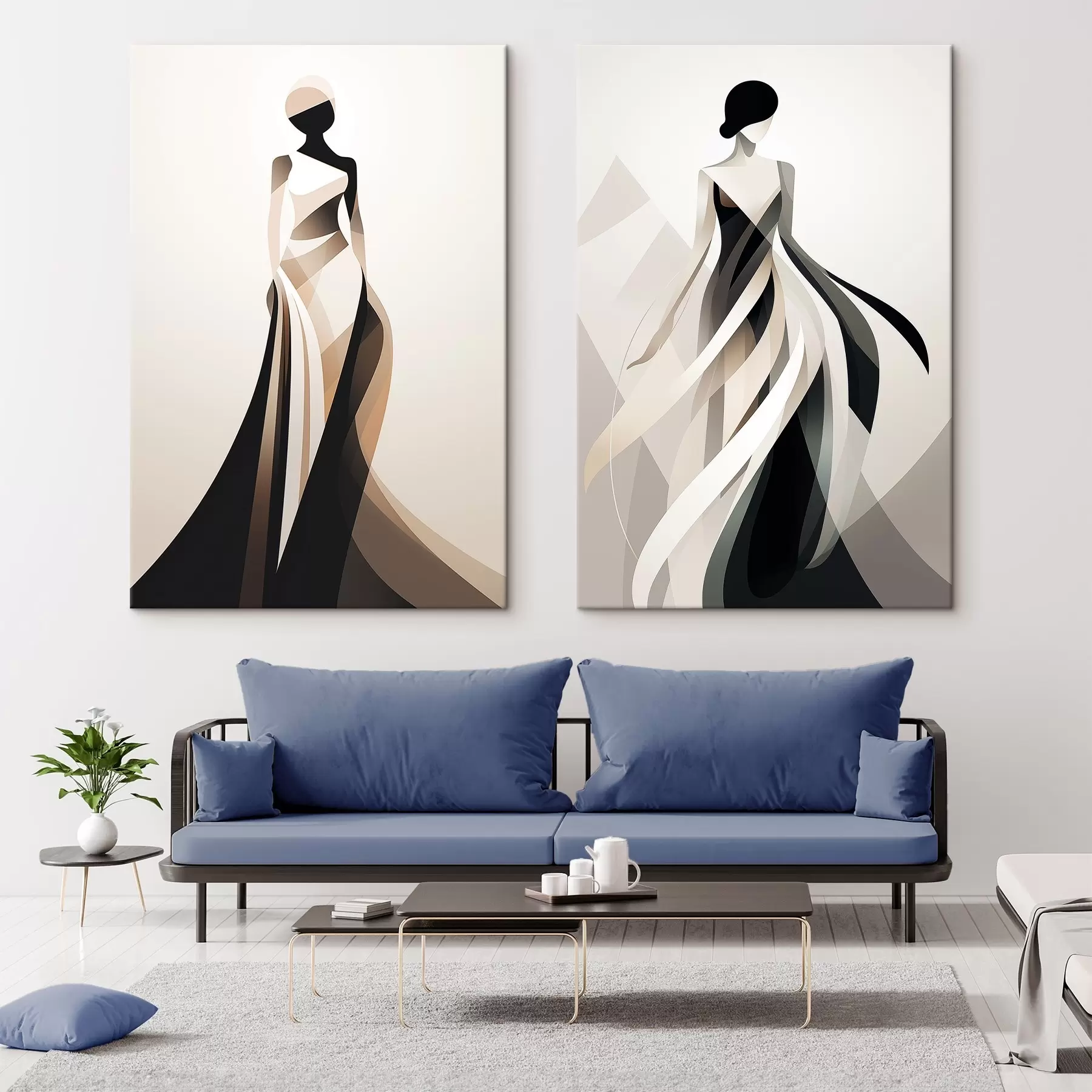 Pilt Siluettkompositsioon heledates ja tumedates toonides m00465