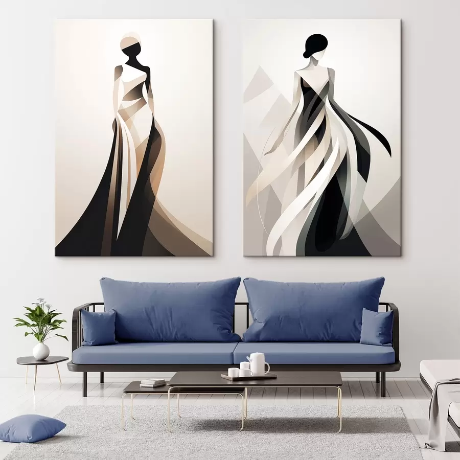 Pilt Siluettkompositsioon heledates ja tumedates toonides m00465