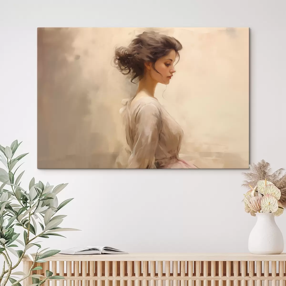 Pilt Õrn naisfiguur heledal taustal s44752