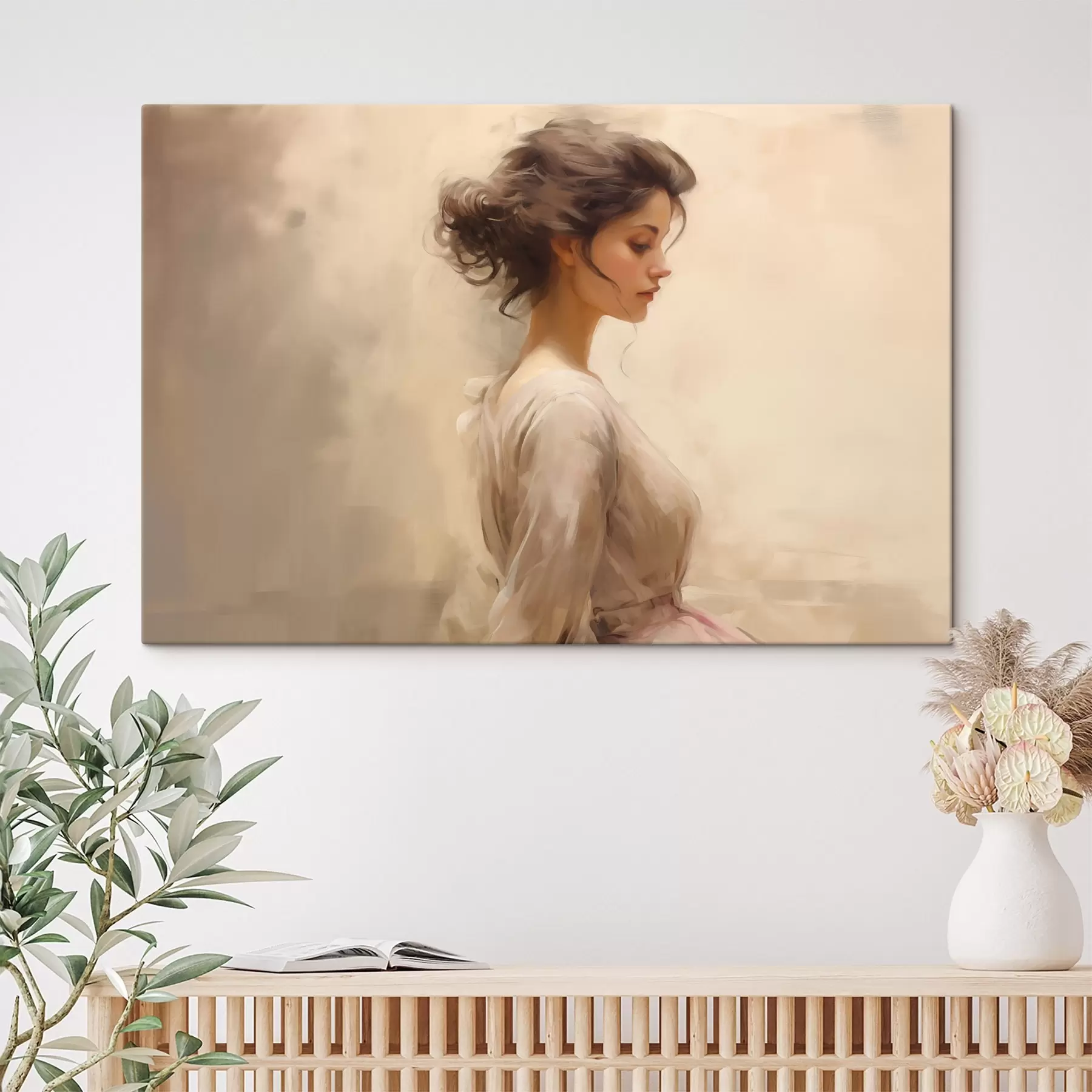 Pilt Õrn naisfiguur heledal taustal s44752