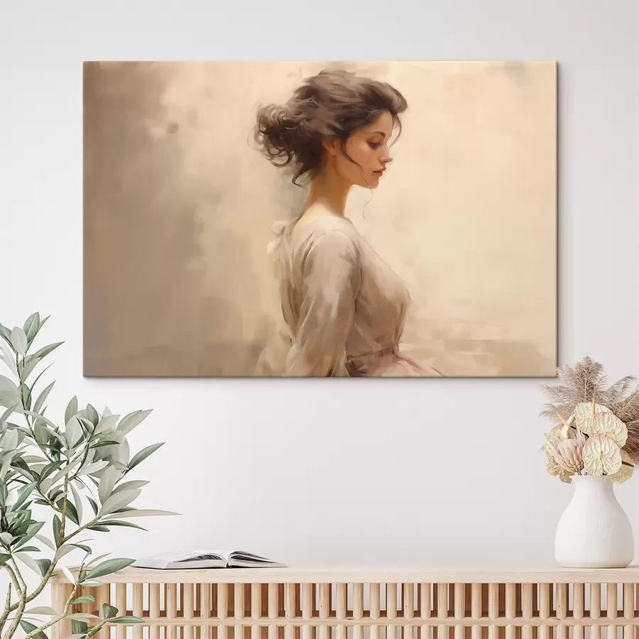 Pilt Õrn naisfiguur heledal taustal s44752