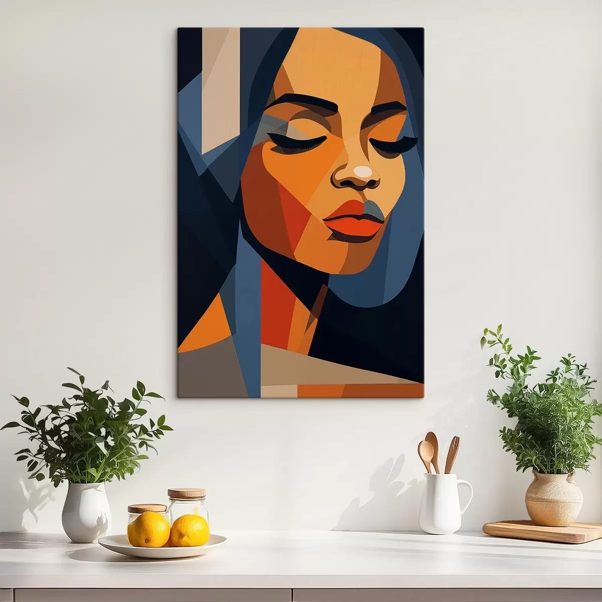 Pilt Graafiline portree suletud silmadega s44760