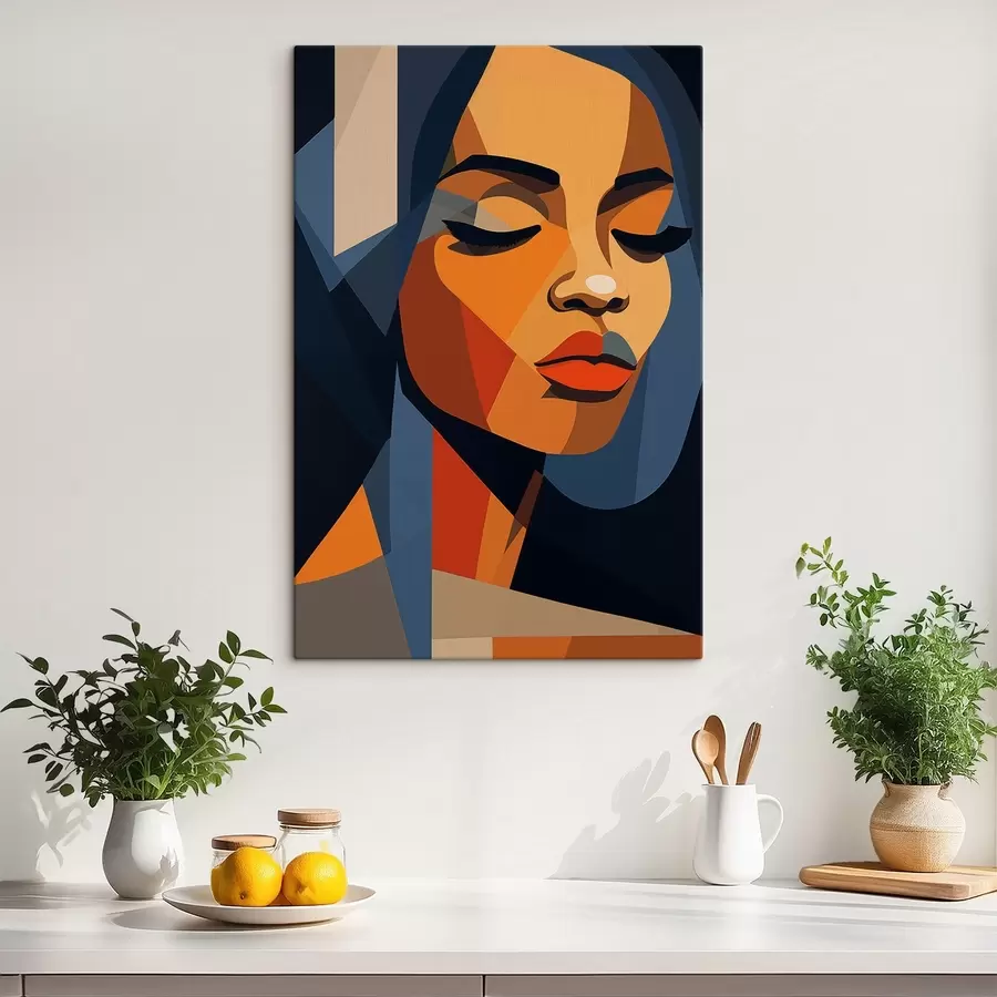 Pilt Graafiline portree suletud silmadega s44760