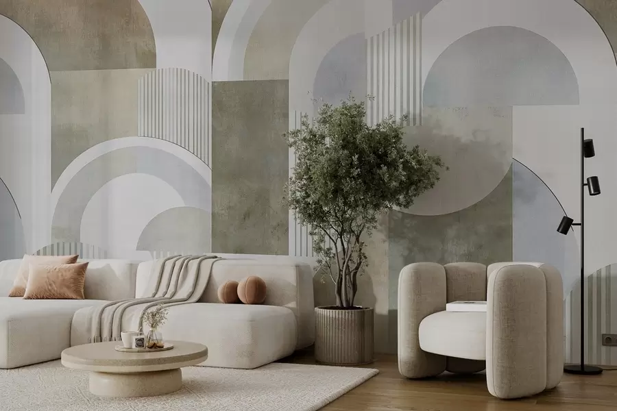 Fototapeedid Art deco stiilis abstraktne geomeetria retroefektiga w04079