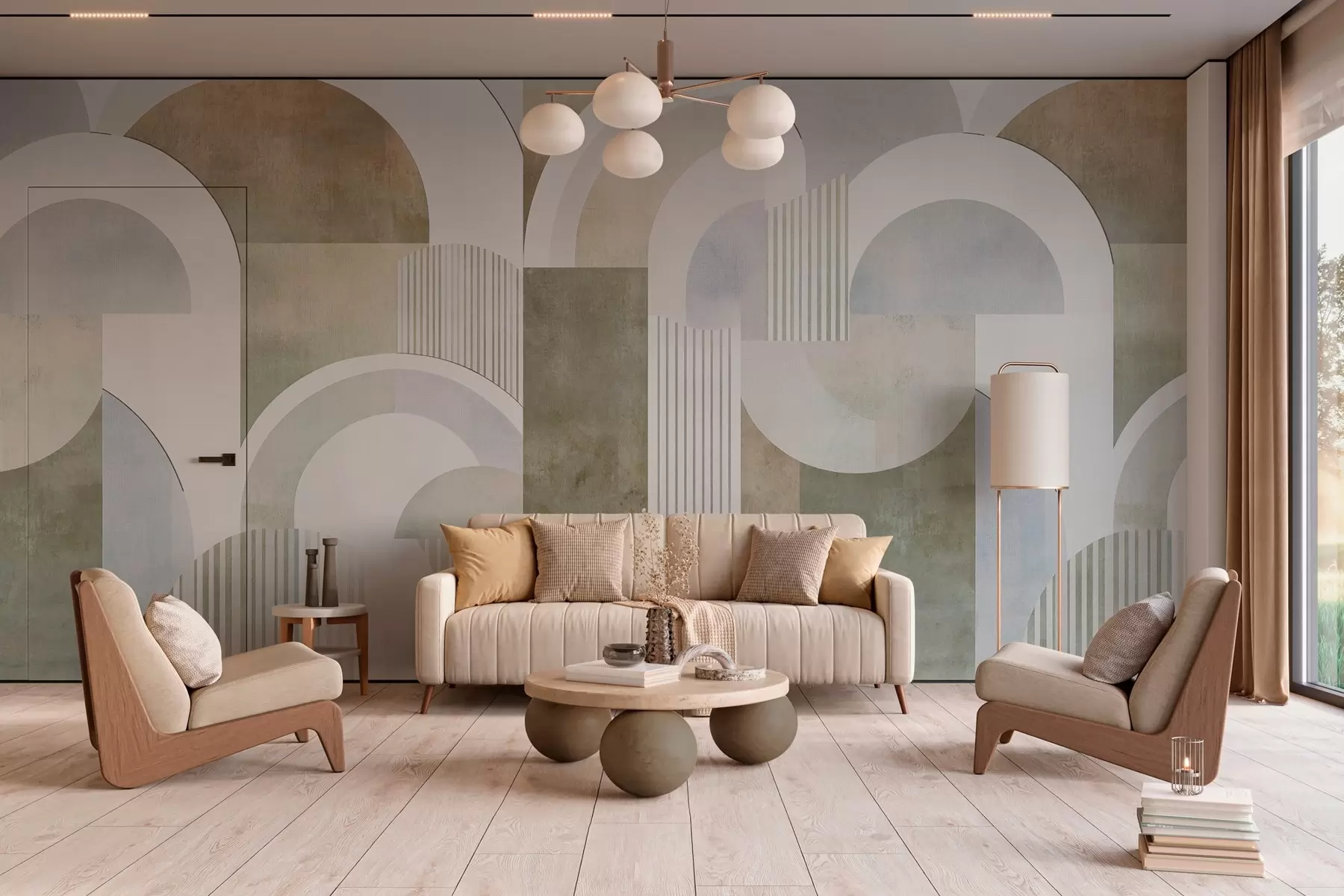 Fototapeedid Art deco stiilis abstraktne geomeetria retroefektiga w04079