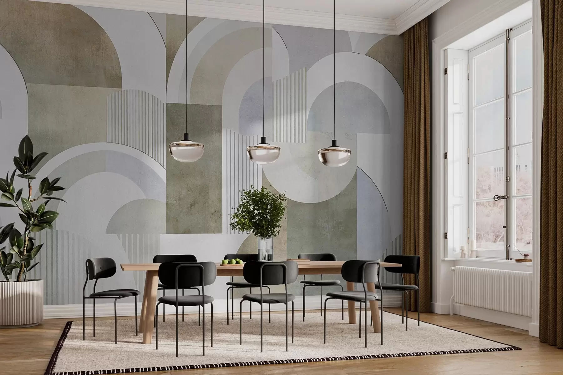 Fototapeedid Art deco stiilis abstraktne geomeetria retroefektiga w04079