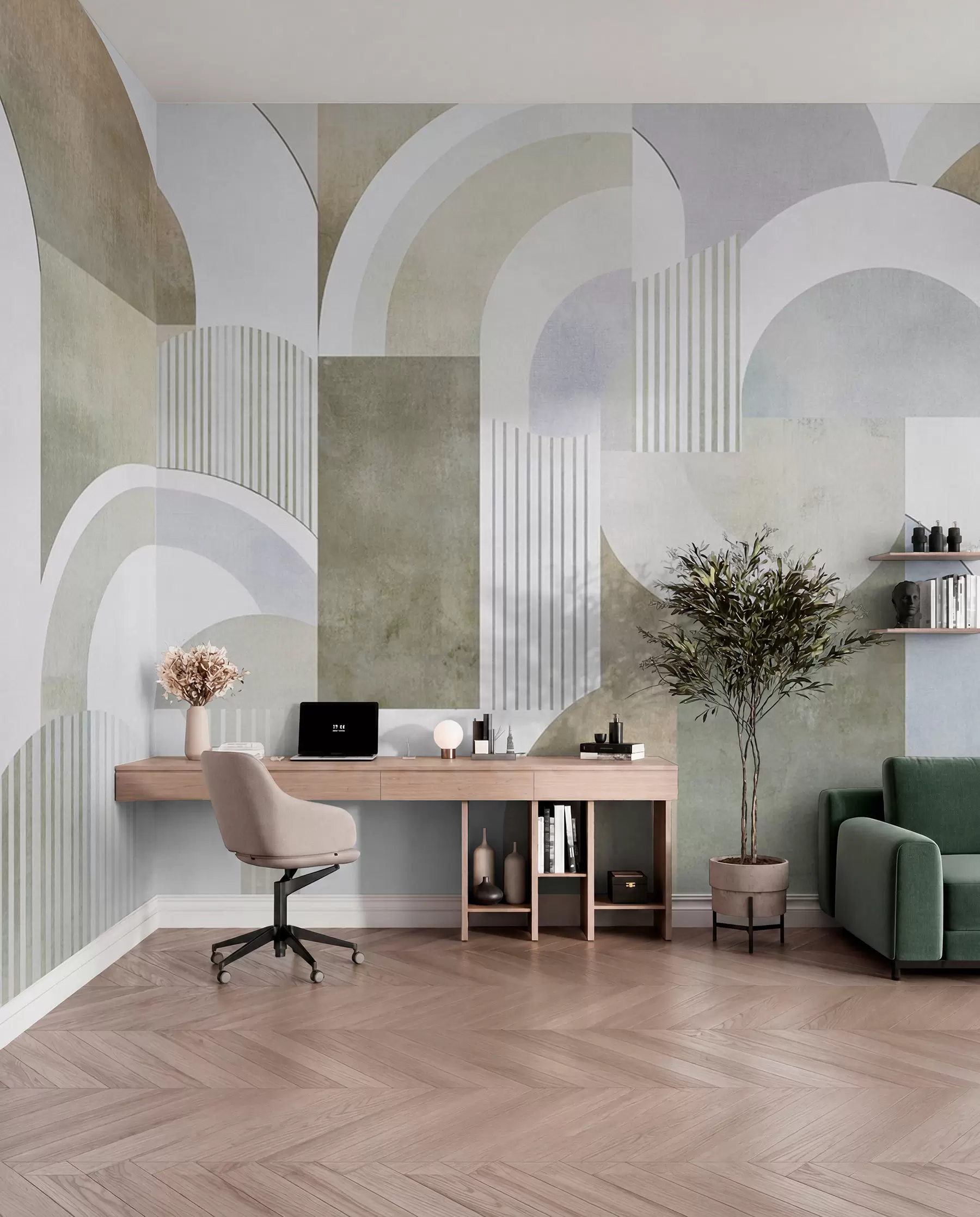 Fototapeedid Art deco stiilis abstraktne geomeetria retroefektiga w04079