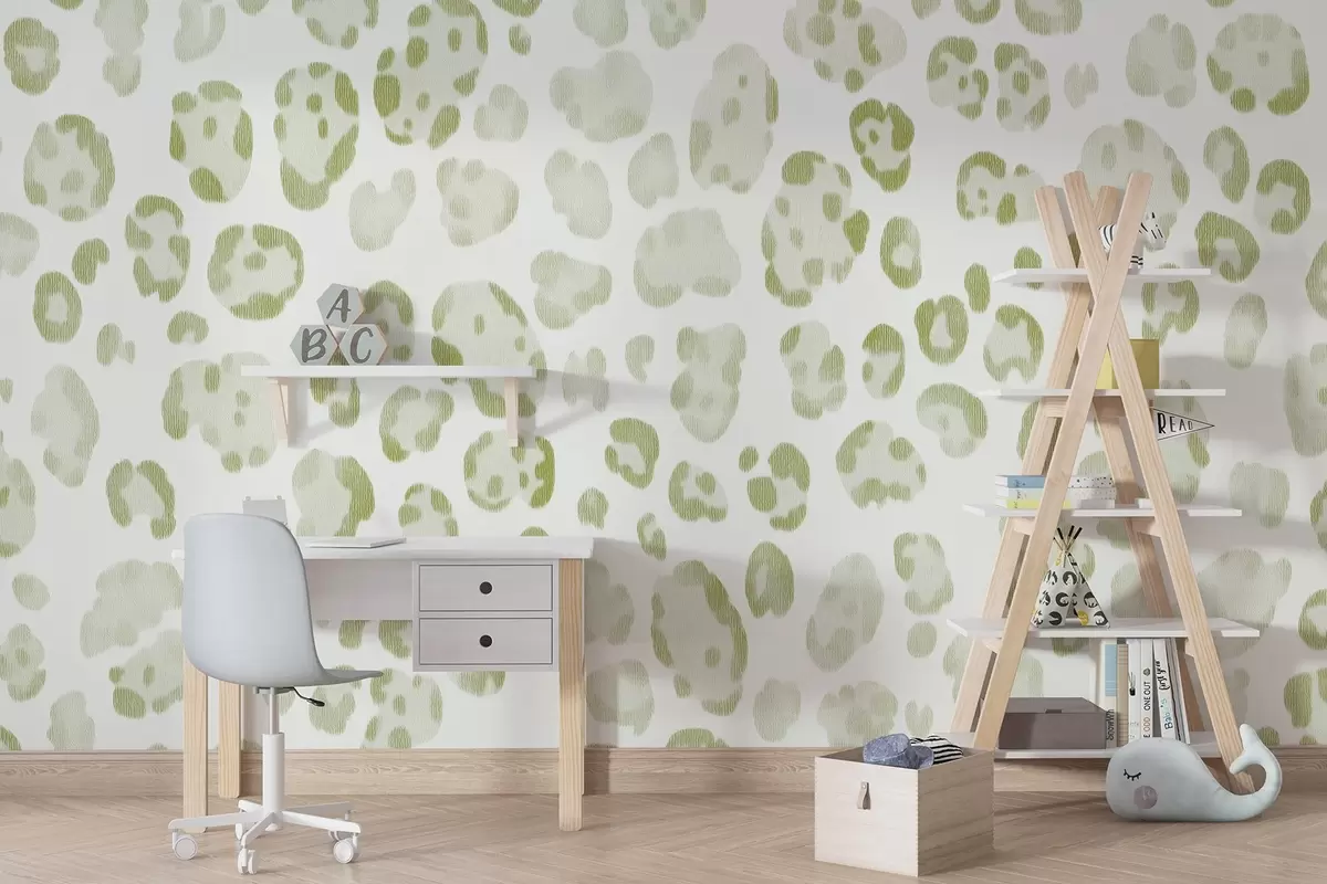 Fototapeedid Leopardi muster, villane tekstuur, roheline värv w04112v3