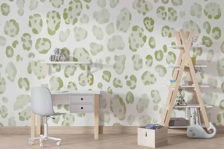 Fototapeedid Leopardi muster, villane tekstuur, roheline värv w04112v3