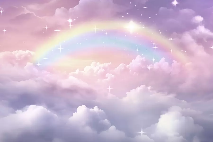 Fototapeedid Vikerkaar pilvedes w04146