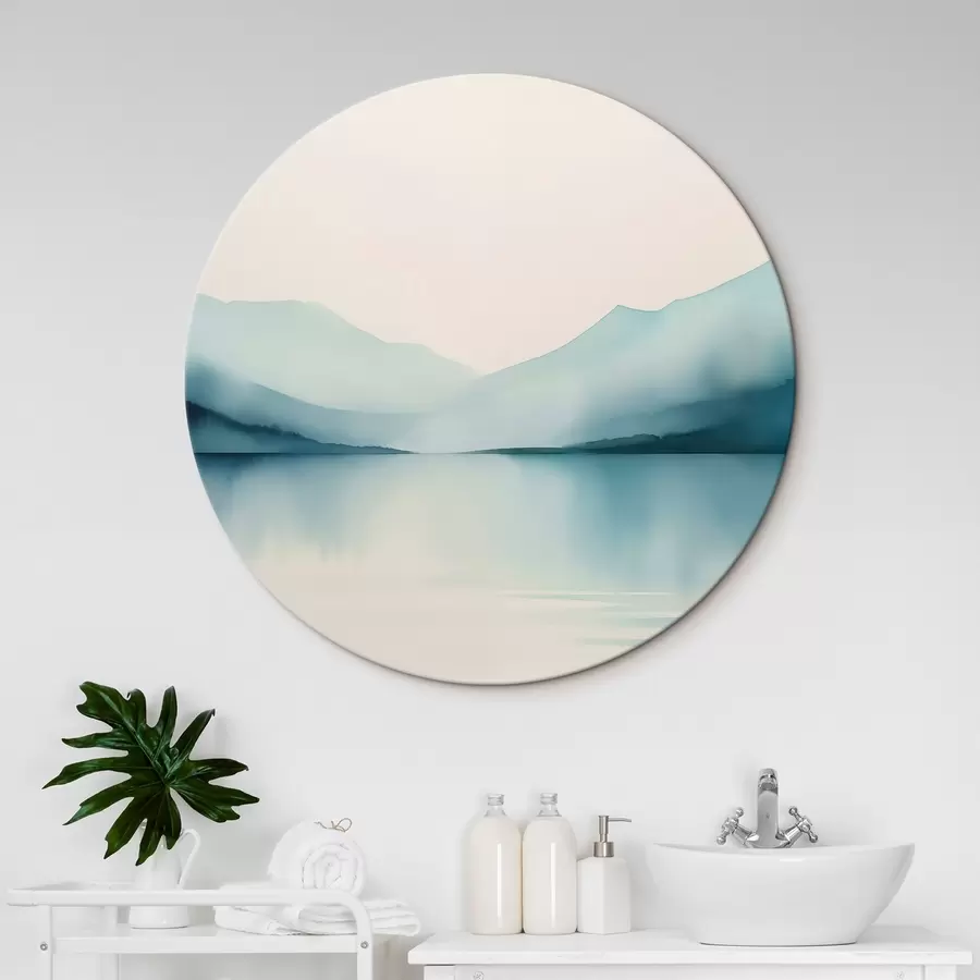 Pilt Mäed taga järve imitatsioon akvarellina r44764