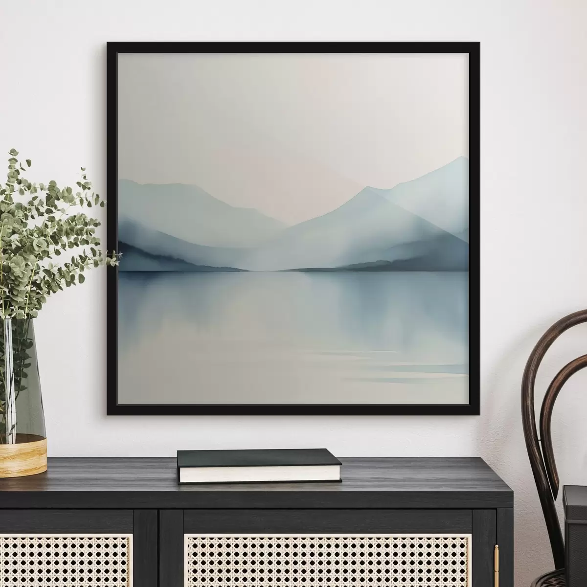 Plakat Mäed taga järve imitatsioon akvarellina f44764